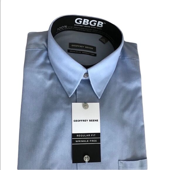 GEOFFREY Beene dress shirt gorpcore blue and white - Picture 1 of 6